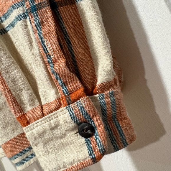 Freenote cloth Casual Plaid Button Down Shirt - Orange and Cream - Picture 5 of 7